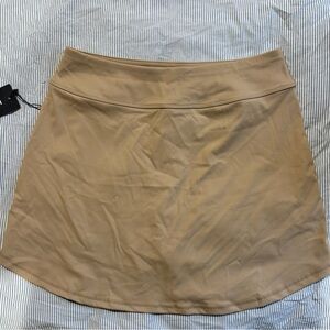Tan High Waisted Athletic Tennis Skort